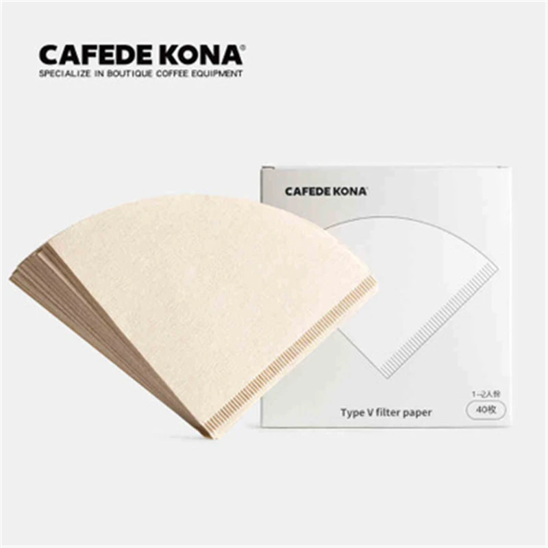 Бумажный фильтр для кофе CAFEDE KONA ручная моющаяся капельная кофемашина v образная
