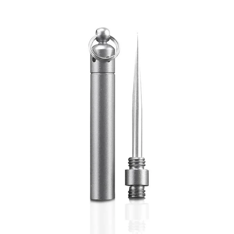 

EDC Toothpick Bottle Outdoor Fruit Fork Titanium Lightweight Portable Multi Camping Picnic Tool Toothpick With Protective Case