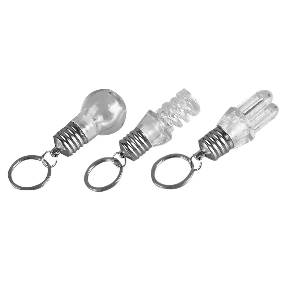 Mini Portable Battery Powered Automatically Changing Color RGB LED Flashlight Light Bulb Lamp Bright Key Ring Keychain Gift