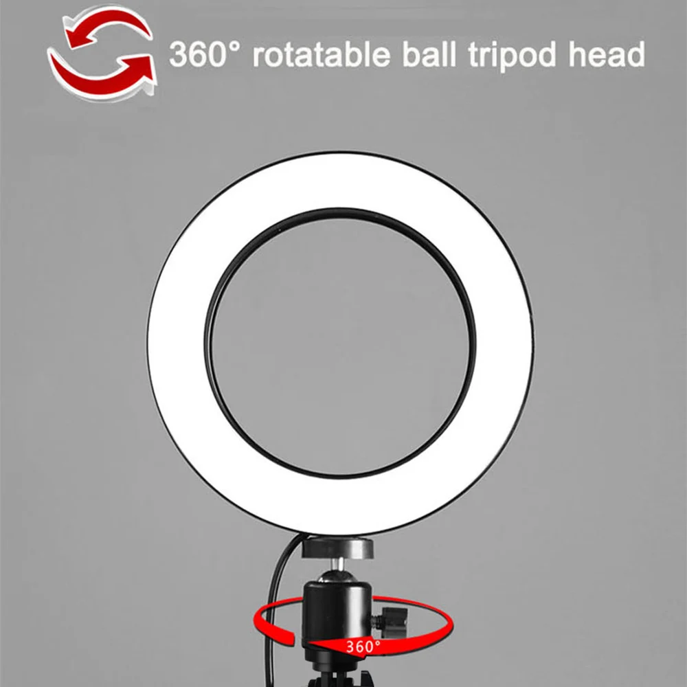 Светодиодный настольный мини-светильник с кольцом, новинка, ночник, высота 50 см, лампа для макияжа, светодиодный мини-светильник для камеры, для видео и макияжа на YouTube