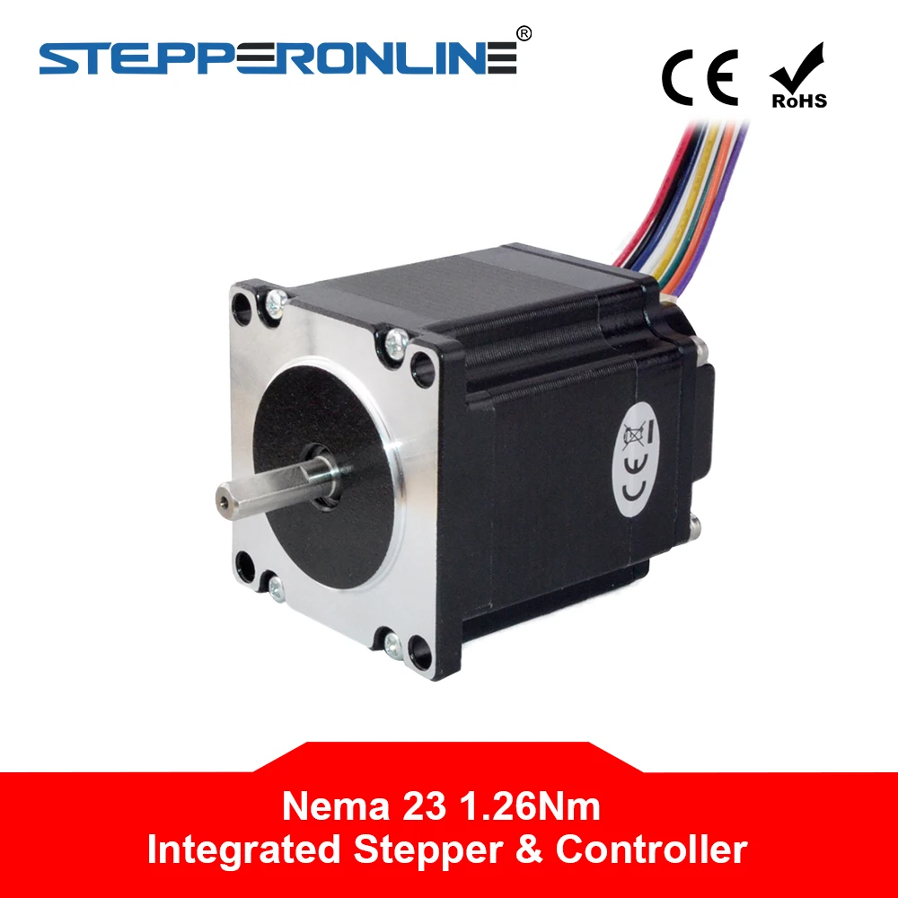 Nema 23 интегрированный шаговый двигатель 56 мм 1 26 нм (178.4oz.in) w/контроллер 12 38VDC ISC04 6 35