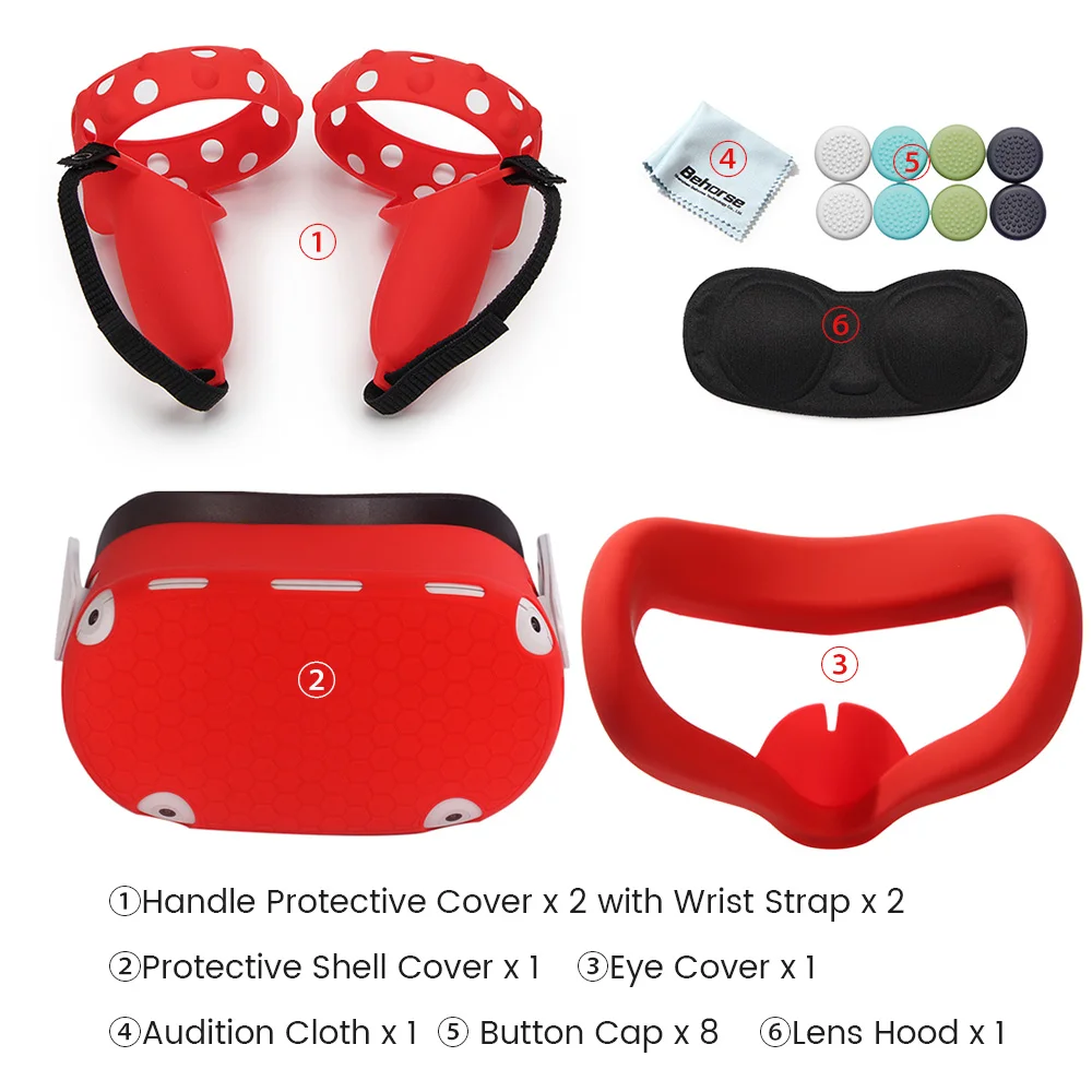 VR Protective Cover Set For Oculus Quest 2 VR Touch Controller Shell Case With Strap Handle Grip For Oculus Quest 2 Accessories 