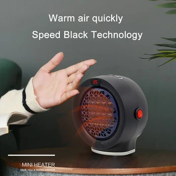 

Electric Space Heater Adjustable Temperature Desktop Heating Fan Radiator