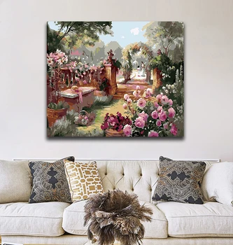 

DIY Coloring paint by numbers Natural scenerypaintings by numbers Living room decoration