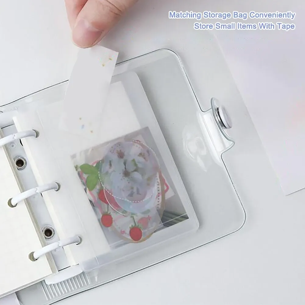 Creative Transparent 3 Ring Mini Loose-leaf Hand Book Student Portable Notebook Ring Binder Kawaii Office Supplies