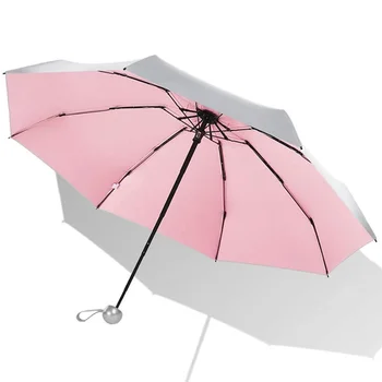 

Travel Umbrella Compact Folding UV Umbrella for Sun Protection Auto Open Close Women Rain Umbrellas Pink