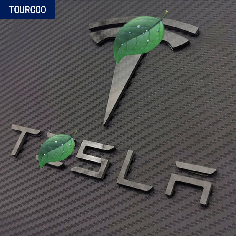 Для Tesla Model 3 Real Carbon Fiber Передняя Задняя эмблема значок наклейки для автомобиля