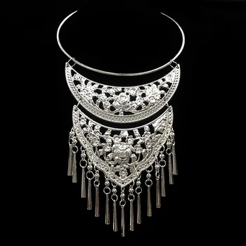 

NATIONAL WIND THAILAND RETRO EXAGGERATED BOHO FEMALE COLLARS HOLLOW WOMEN'S NECKLACE FACTORY WHOLESALE PUSHEEN BIJUTERIA