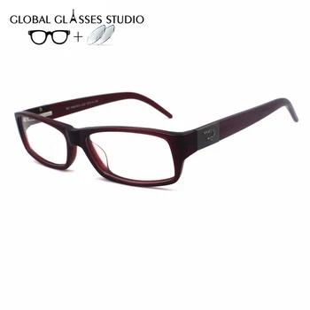 

Brand Designer Precious Rhinestone Decorated Women Acetate Frame Wine Dark Red Color Myopia Optical Glasses RM00423 C22