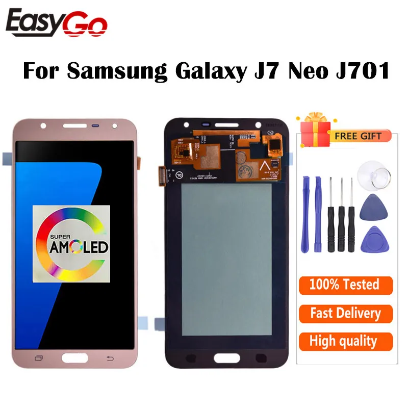 Super Amoled для Samsung Galaxy J7 nxt J701F J701M ЖК-дисплей с сенсорным дигитайзером в сборе j701 neo core