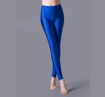 Women Shiny Pant Leggings Hot Selling Leggings Solid Color Fluorescent Spandex Elasticity Casual Trousers Shinny Legging — view 4