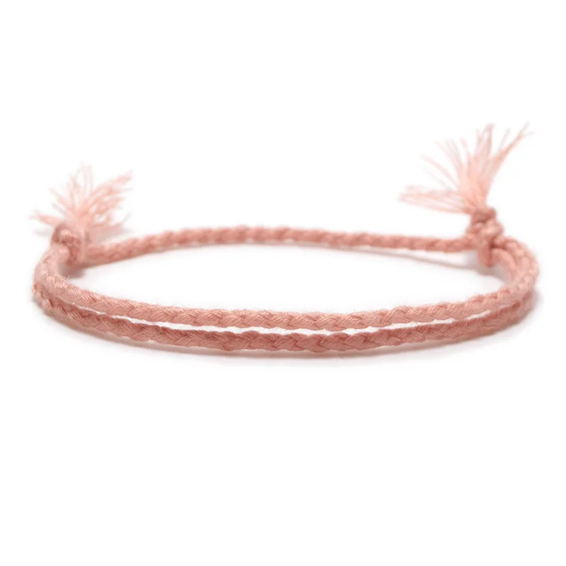 Meetvii Simple Woven Cotton Rope String Bracelet Pray Yoga Handmade Pure Color Chic Tassel Bracelet for Men Women 2020 New 