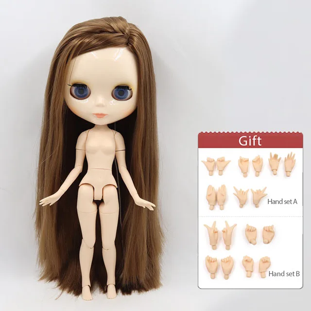 Ледяная фабрика Blyth кукла 1/6 BJD индивидуальные обнаженные тела с белой кожей, глянцевое лицо, подарок для девочки, игрушка - Цвет: BL0623 b