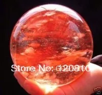 

Rare 100mm natural cherry red quartz crystal ball +stand
