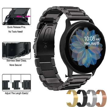 

Watchband Sets for Samsung galaxy watch active 2 40 44 46mm bands 20 22mm Stainless Steel Metal bracelet wrist strap for active2