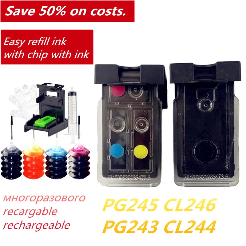 Reemplazo de tinta rellenable PG243 CL244 para impresora Canon Pg-243, PIXMA,  MG2924, MG2420, MG2520, TS3100, MX492, MX496, MG2560, 2460 _ - AliExpress  Mobile