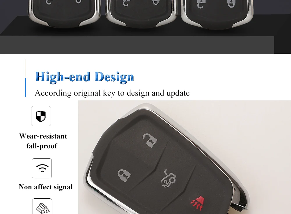 Keyforkess 4/5/6 pulsante Smart Remote Key Fob per Cadillac ESCALADE /ESCALADE ESV 2015-2019 XTS CTS CT6 ATS HYQ2EB HYQ2AB 10 Keyforkess 4/5/6 pulsante Smart Remote Key Fob per Cadillac ESCALADE /ESCALADE ESV 2015-2019 XTS CTS CT6 ATS HYQ2EB HYQ2AB - H4bad1b6ca93d4cda95af503f2dd9cc4fW