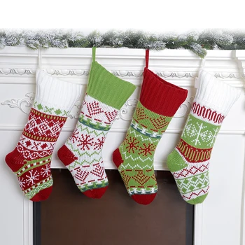 

Christmas Stockings Tree Pendant Snowflake Elk Stockings Christmas Candy Gift Bag Christmas Sacks Pendants Navidad New Year