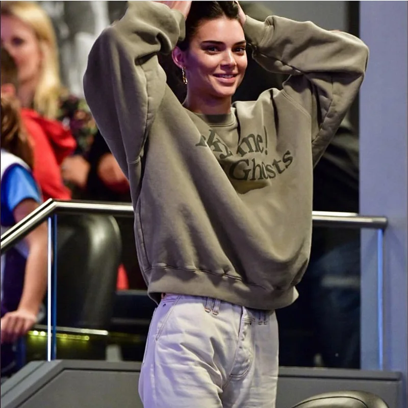 Женская уличная толстовка с буквенным принтом, толстовки Kendall Jenner Same, толстовка с капюшоном, свободные топы с капюшоном и длинным рукавом, пуловеры