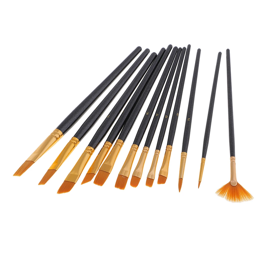 Artist Pro Paint Brush Set- 12pcs For Oil Acrylic Watercolour Make Up