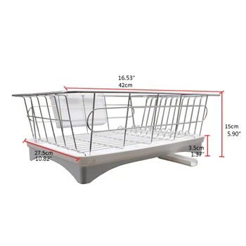 

2-Tier Dish Drying Rack Dish Rack with Removable Drainboard Swivel Spout Utensil Holder Dish Drainer Kitchen Organizer