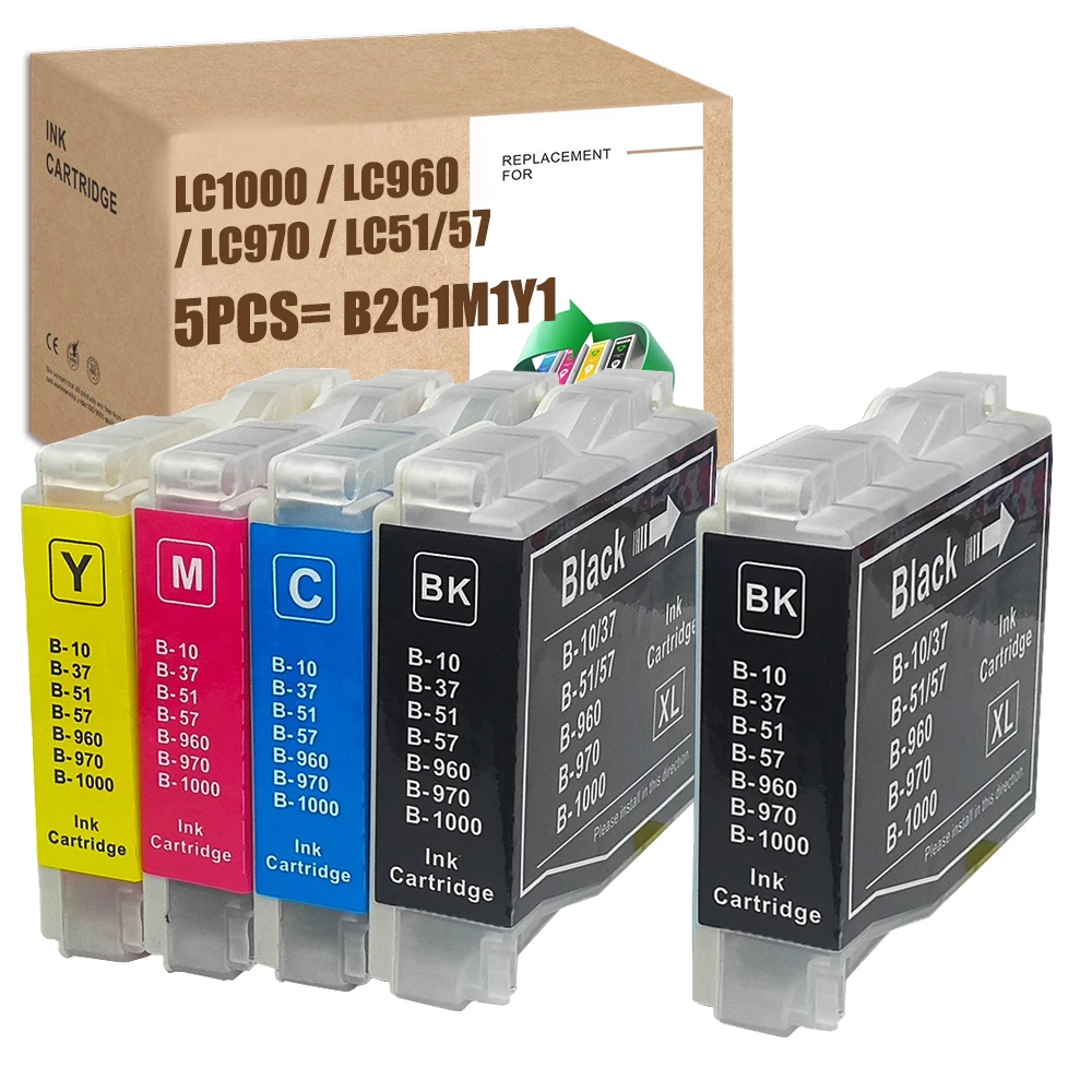 ink cartridges HS Compatible For Brother LC-1000/LC-970 LC970 Printer Ink DCP-153C,157C,330C,350C MFC-460CN,465CN,5460CN,630CDW 845CW FAX-1360 laser printer toner Ink Cartridges