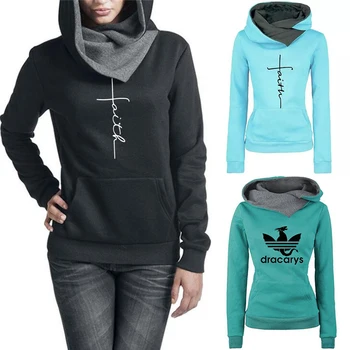 נשים מצחיק מודפס הסווטשרט חולצות כיס ארוך שרוול סוודרי נים מקרית סתיו החורף חם סלעית חולצות אפור ירוק