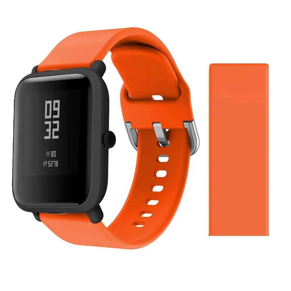 orange Amazfit ремешок Bip Band Силиконовый ремешок для часов 20 мм ремешок galaxy Watch active/Garmin vivoactive 3 - Цвет ремешка: orange