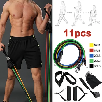 

11Pcs/set Resistance Loop Bands Band Gyms Workout Elastic Pull Rope Yoga Exercise Stretch Training Home Fitness Rubber Tubes