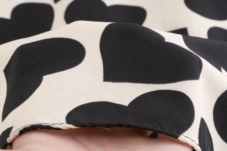 Cotton Summer Mid-calf Skirt Women Heart A Line Stylish Skirt Sweet Elastic Waist Loose Love Print Skirt Elegant Umbrella Skirts maxi skirts for women