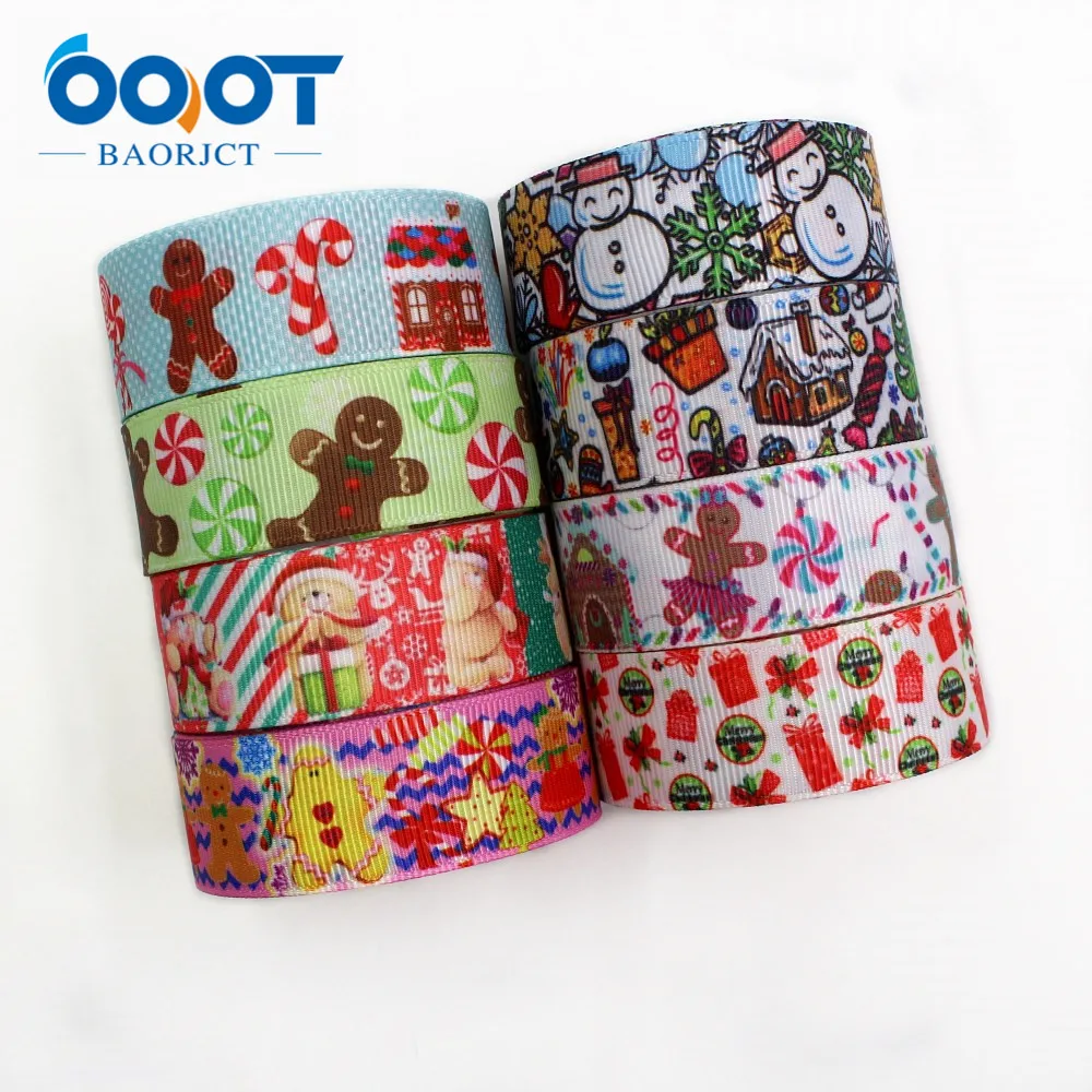 

197131,7/8'' 22mm Christmas holiday decoration gift wrapping Printed grosgrain ribbon,10yrds DIY handmade headwear accessories