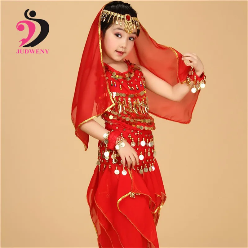 Индийские платья для танца живота набор костюма Детские Танцевальные Костюмы