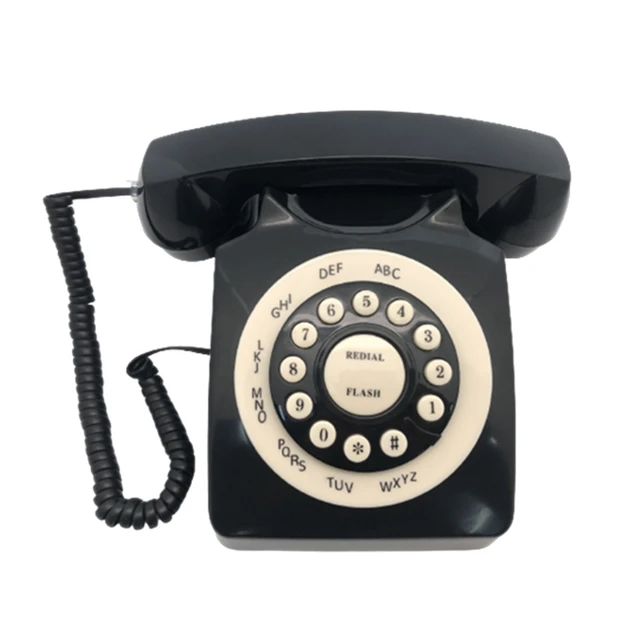 Black Retro Telephone Classic Vintage Rotary Dial Hands Free Landline Phone  for Home/Office/Hotel, Antique Phones for Senior - AliExpress