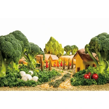 

Vegetables World Broccoli Tree Cake House Fantasy Newborn Baby Shower Birthday Backdrop Photography Background For Photo Studio