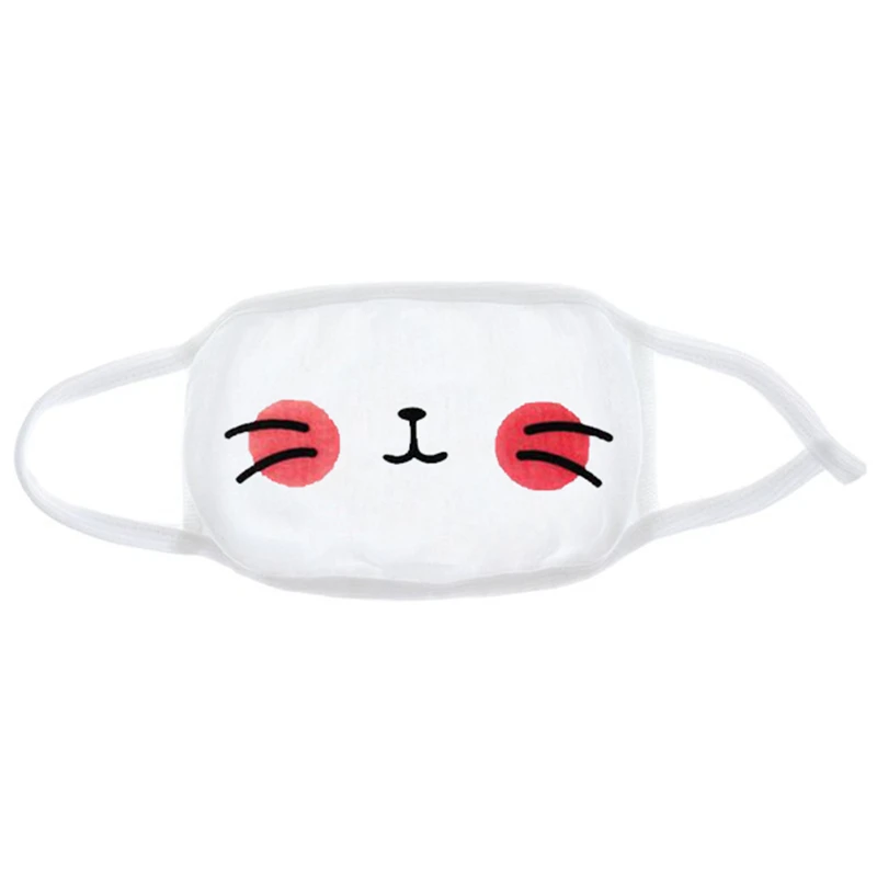 Fashion Expression Mouth Mask Anime Cotton Mouth Mask Unisex Mask Mouth-muffle Dustproof Respirator Cute Anti-Dust Mouth Covers - Color: Light Grey