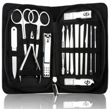 15pcs Manicure Set Professional Nail Clipper Kit Utility Pedicure Scissors Tweezer Knife Ear Pick Nails Art Beauty Accessories