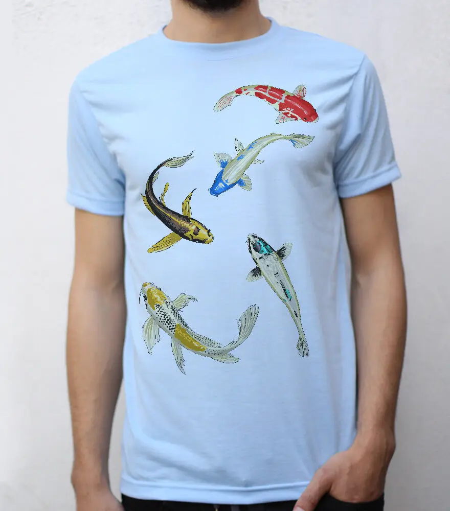 Koi Fish футболка произведение искусства японский карп | Мужская одежда