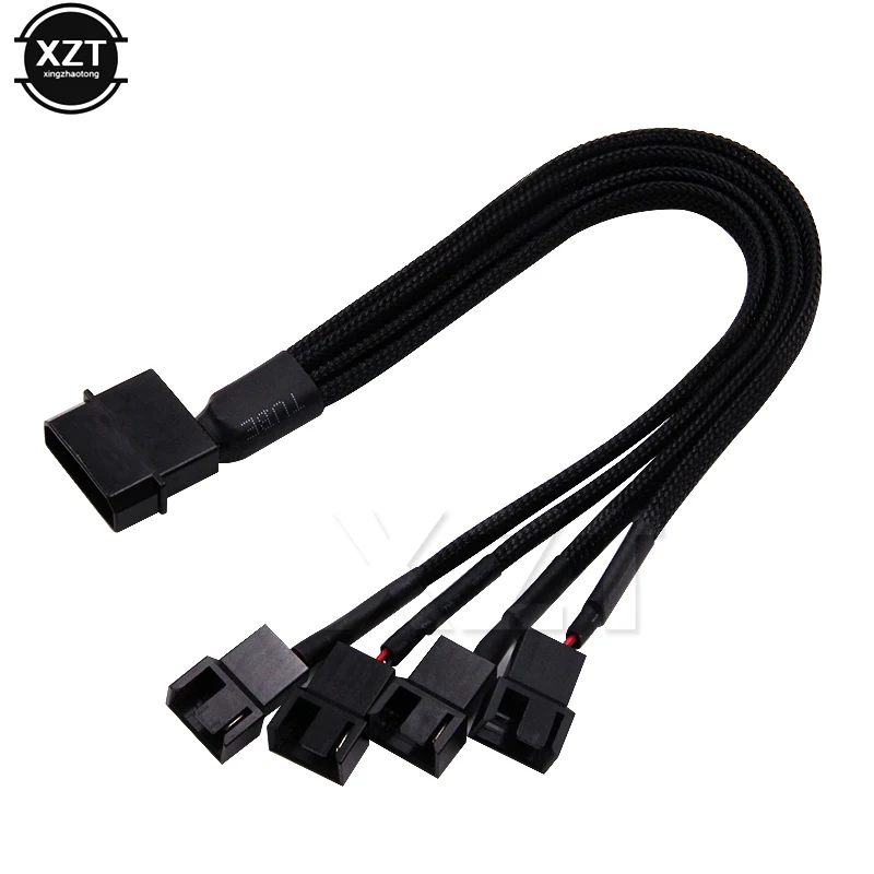 4Pin IDE Molex to 3-Port 3/4Pin Cooler Cooling Fan Splitter Power Adapter Cable 