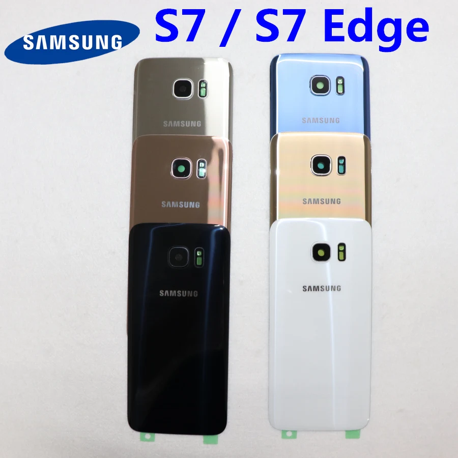 Samsung Galaxy S7 G930F/S7 EDGE G935F Задняя стеклянная крышка батареи Задняя Дверь Корпус чехол samsung S7 Edge Задняя стеклянная крышка