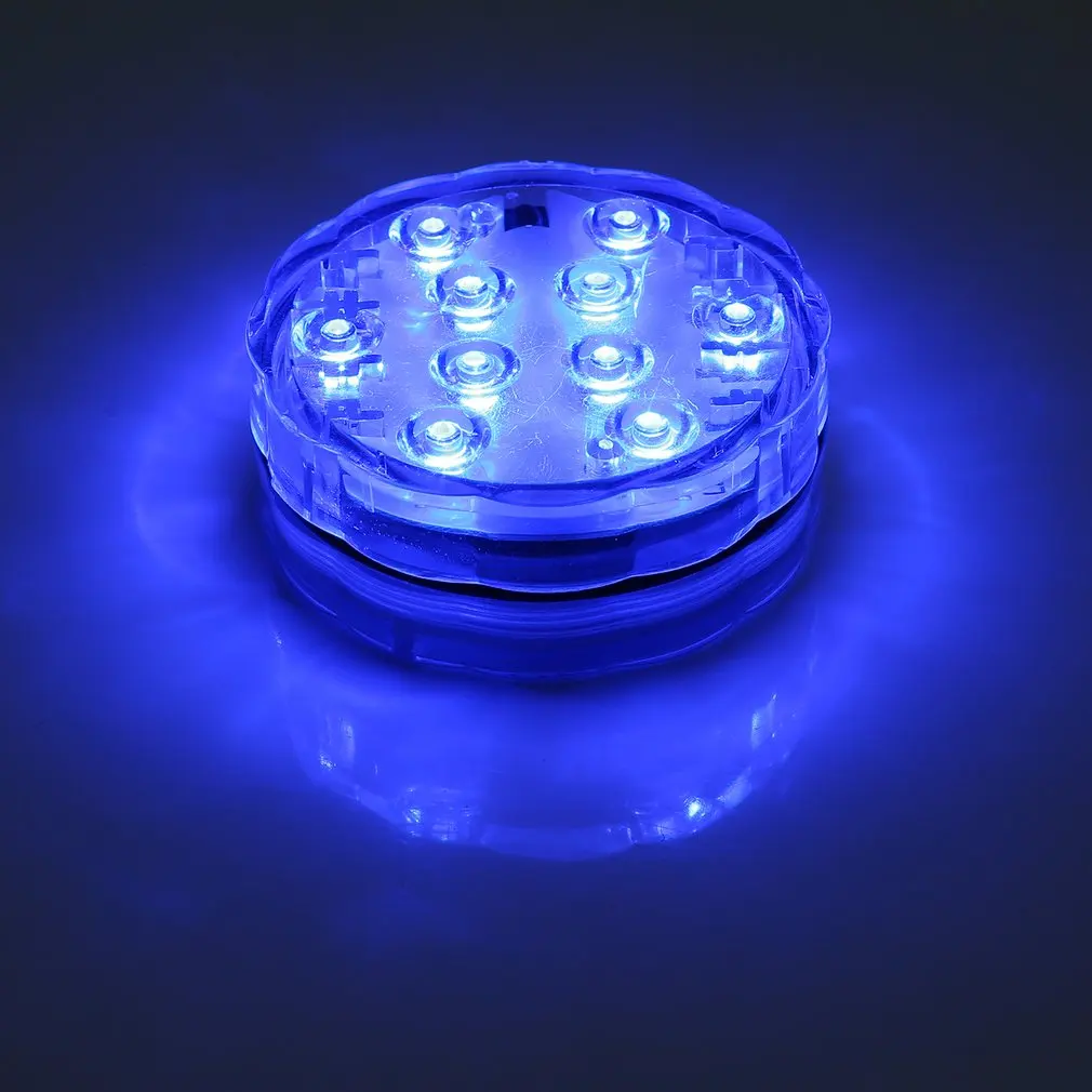 10LED RGB погружной цветной светильник с дистанционным управлением, зарядка от батареи, подводный Ночной светильник, напольная ваза, чаша, садовые, вечерние, Декор