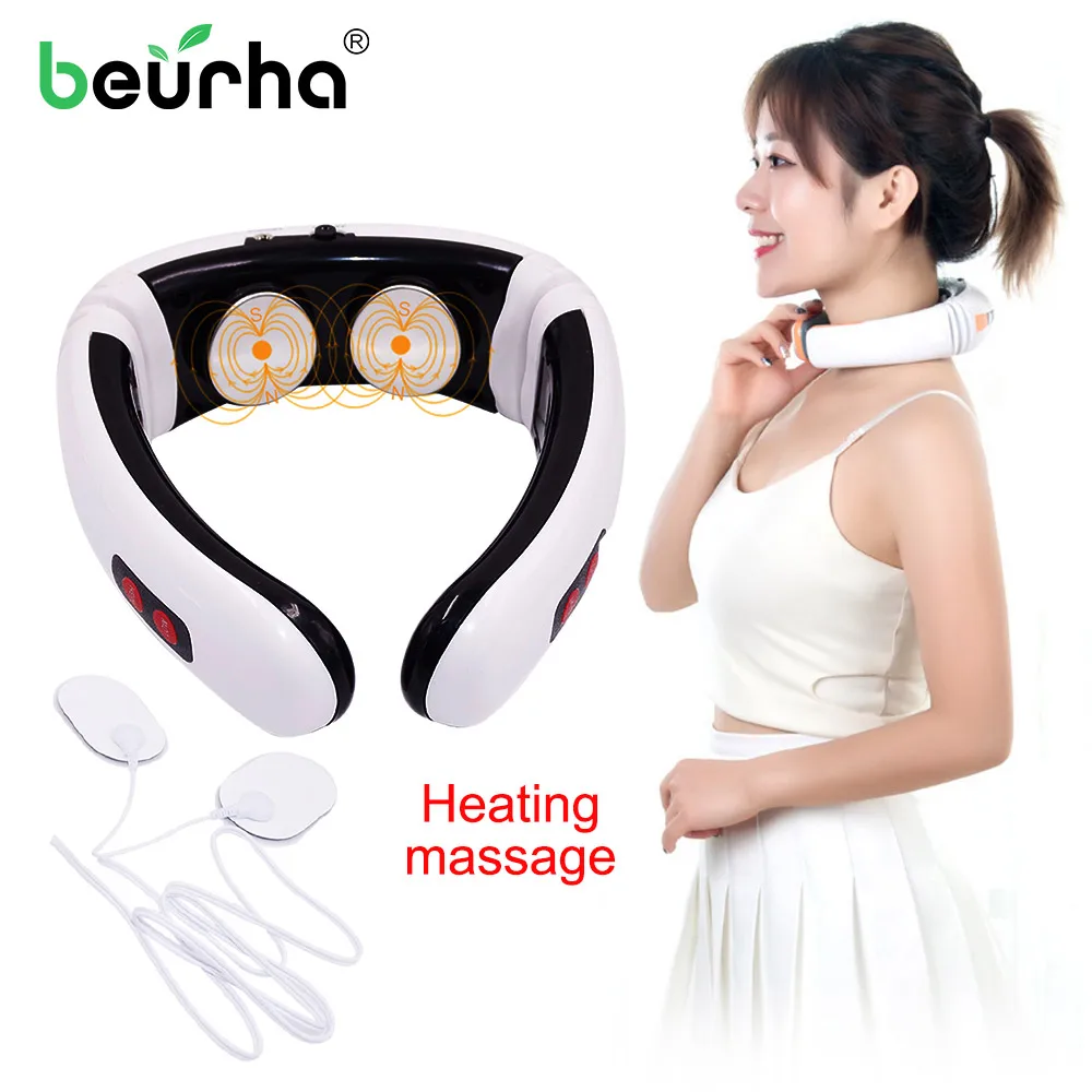 Beurha Electric herald Tens Acupuncture Body Muscle Massager Digital Therapy Machine Pads For Back Neck Foot Leg health Care