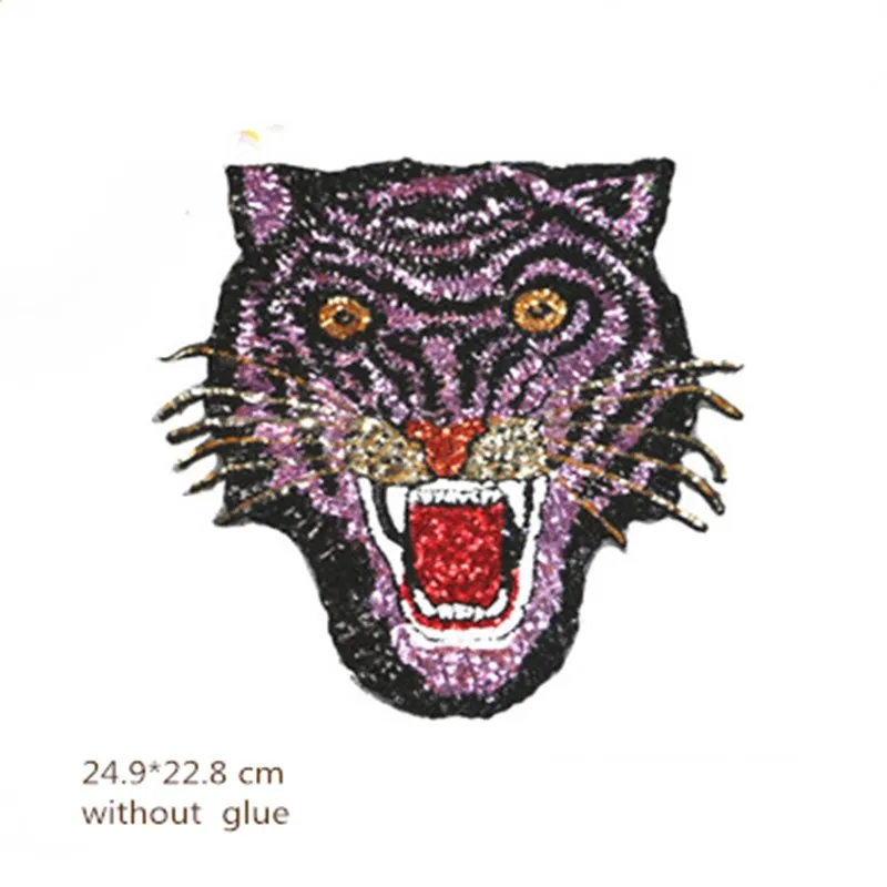 

New Tiger Head Bead Patch sequined Embroidered Garment Accessories Denim T-shirt DIY Cloth Paste