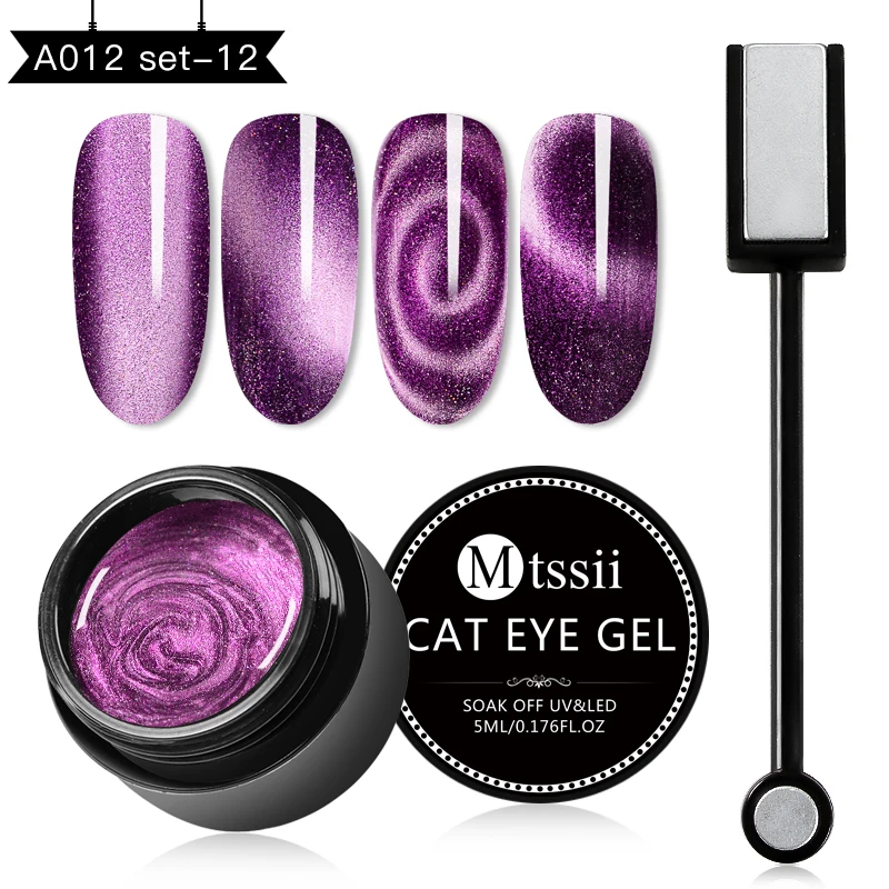AZH03612 Mtssii 5ML 9D Cat Eye Gel Polish set Chameleon Magnetic UV Gel Varnish Magnetic Nail Soak Off UV LED Nail Art Gel Lacquer DIY - Цвет: AZH03612