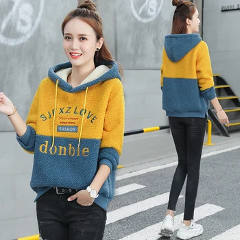 

Lamb's wool female short paragraph 2020 new autumn and winter Korean loose lazy wind plus thick velvet jacket tide