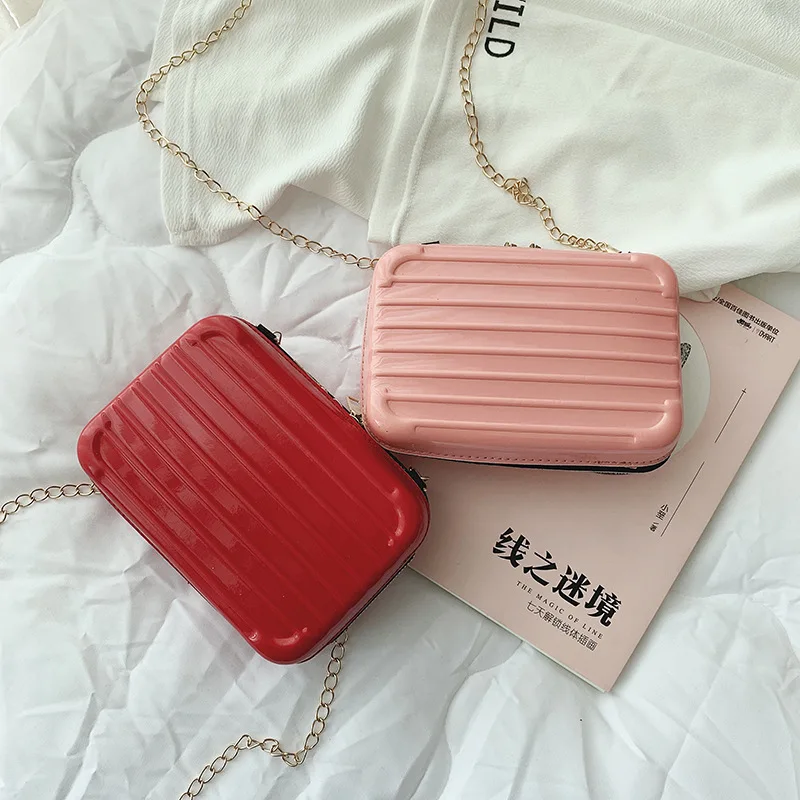 

Cool Box Bag 2019 Spring And Summer New Style Luggage And Suitcase Textured Shoulder Single-shoulder Bag for Women Mini Square S