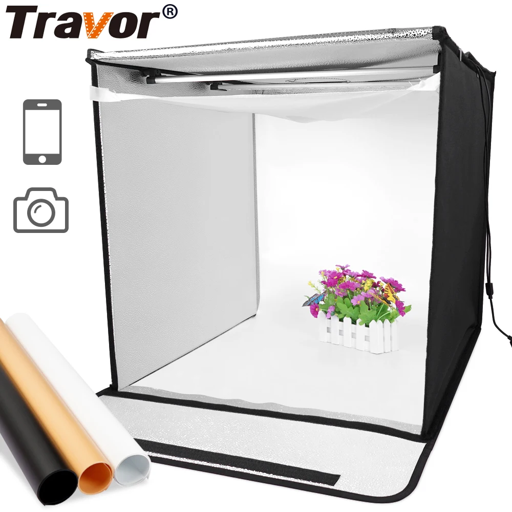 Travor 40*40 см светодиодный фотобокс фотостудия Светильник Настольный съемка