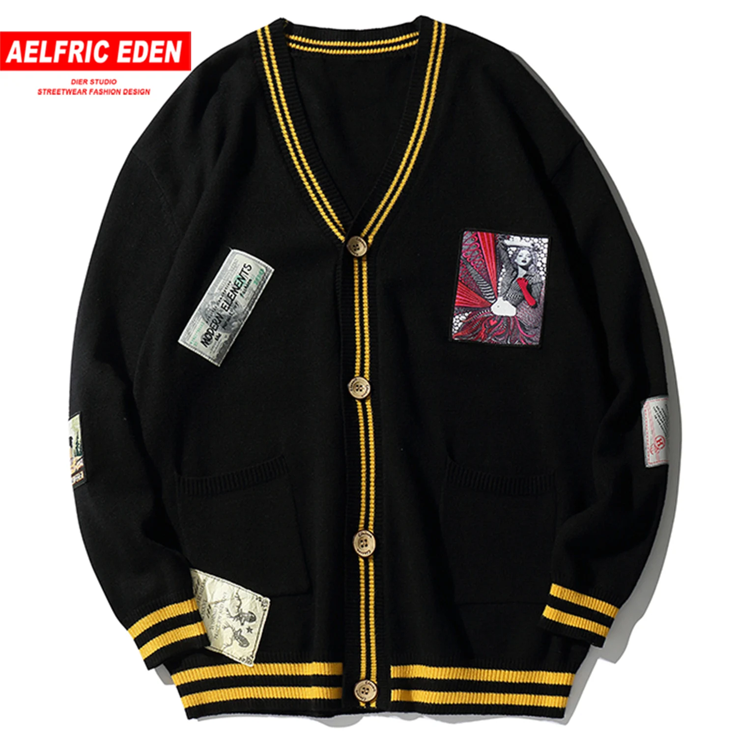 Aelfric Eden модный трикотаж мужские свитера 2019 Harajuku Хип Хоп Соединенные Топы оверсайз