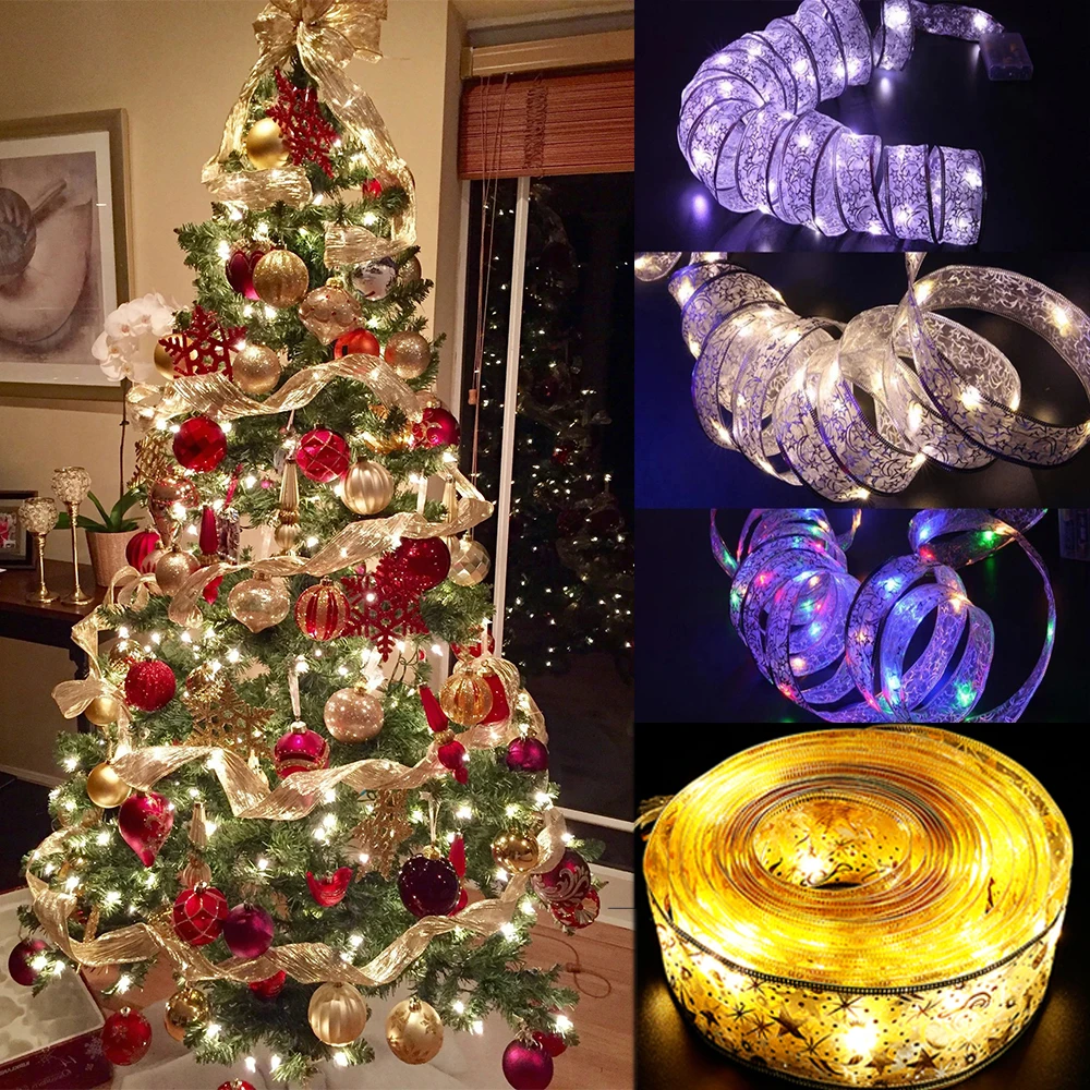Decoração de natal luzes de fadas cordas fita de natal arcos com led árvore  de natal ornamentos ano novo navidad decoração da sua casa|Enfeites p/ árvore  de Natal| - AliExpress