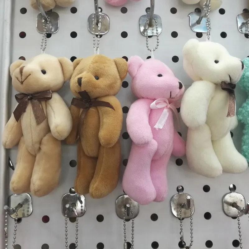 2017 New 13cm Cute Teddy Bear Joint Bears Plush Toys DIY Wedding Party Bouquet Decor 20pcslot  (1)
