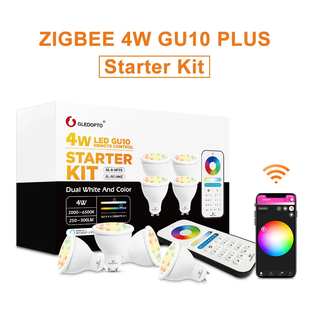 Умный Точечный светильник GLEDOPTO ZigBee 3 0 GU10 лампочка RGBCCT угол луча 25 градусов работа